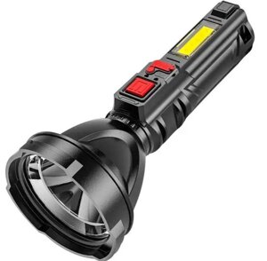 Ручний світлодіодний ліхтарик-лампа на акумуляторі 2 в 1 L-830, чорний