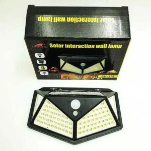 Вуличний ліхтар світильник датчик руху прожектор сонячної батареї