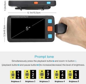 Цифрова електронна лупа з 5-дюймовим РК-монітором Багатобарвний режим