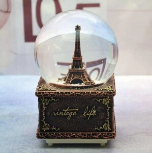Снігова музична куля з підсвіткою Paris. Уценка!!!