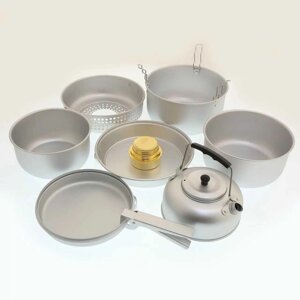 Набір посуду з пальником алюмінієвий кухар MIL-TEC (14700500)