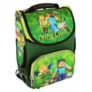 Рюкзак шкільний Space - Майнкрафт зелено-чорний, каркасний (Новий)