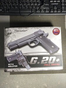 Металевий пістолет з кобурою Браунінг HP Max на пульках пластик 6мм