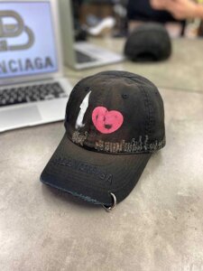Чорна кепка Balenciaga кепка з вишивкою Баленсіага бейсболка gu581