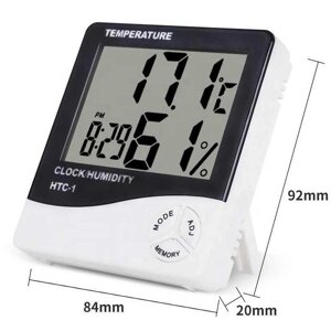 Термометр кімнатний з датчиком вологості та годинником