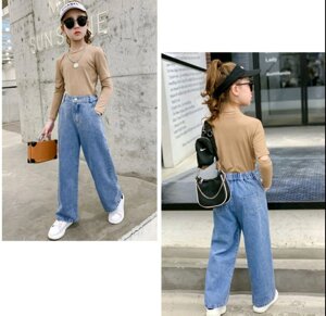 Костюм для дівчинки широкі джинси кюлоти та гольф р. 120-160
