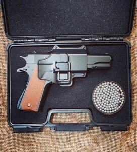 Металевий пістолет з кобурою Colt 1911 G13 на кульках пластик