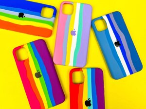 Чохол Rainbow Silicone Case для iPhone 11 Pro Max райдужний силікон мік
