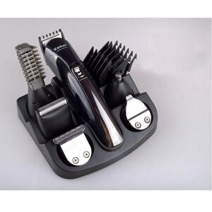 Машинка для стрижки волосся триммер KEMEI KM-600 (11 В 1 + Підставка)