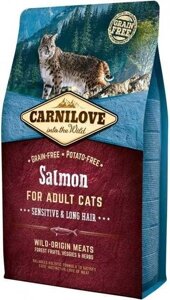 Сухий корм для кішок Carnilove Salmon Sensitive &amp, Long Hair 2 кг