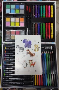 Набір для малювання маркери олівці фарби валіза 84 предметів