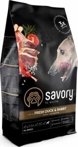 Сухий корм Savory Duck &amp, Rabbit для собак (качка та кролик) 3 кг