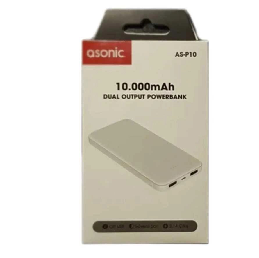 Повербанк Asonic AS-P10 10000 mAh 2*USB Power Bank Білий від компанії Artiv - Інтернет-магазин - фото 1