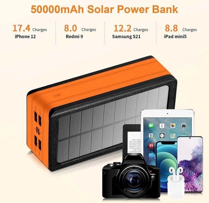 Power bank 50000 Мач Solar Павер банк Сонячна панель Оригінал США від компанії Artiv - Інтернет-магазин - фото 1