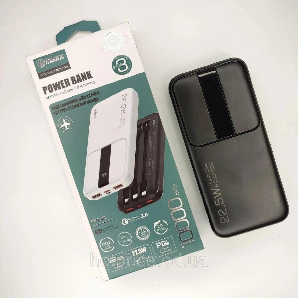 Power bank (Павер банк зі швидким заряджанням) INKAX PBQ-08 10000 mAh від компанії Artiv - Інтернет-магазин - фото 1