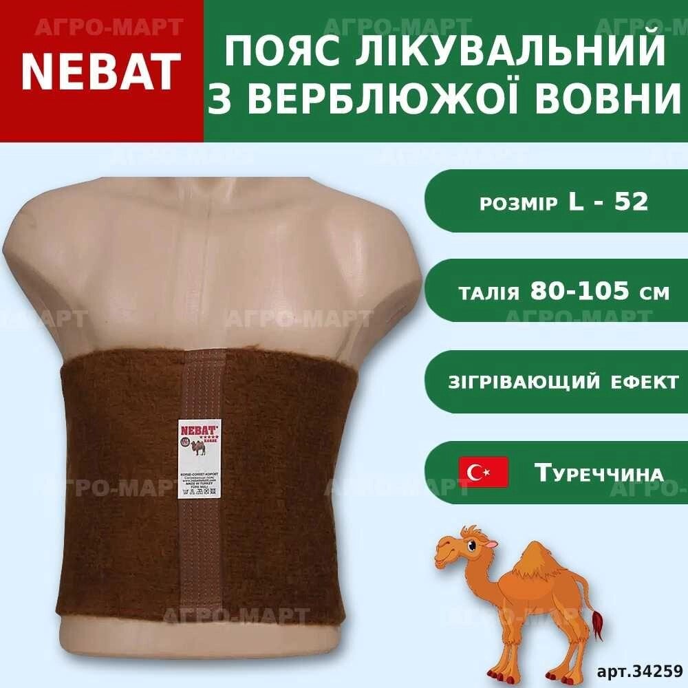 Пояс Небат верблюжий лікувальний 12 (52) L обхват 80 - 105 см від компанії Artiv - Інтернет-магазин - фото 1