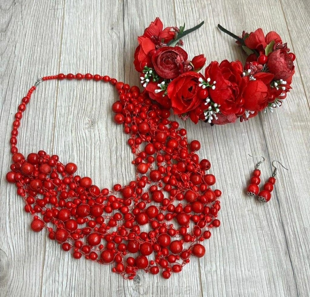 Прикраси до вишиванки, намисто, віночок, вишиванка, набір прикрас від компанії Artiv - Інтернет-магазин - фото 1