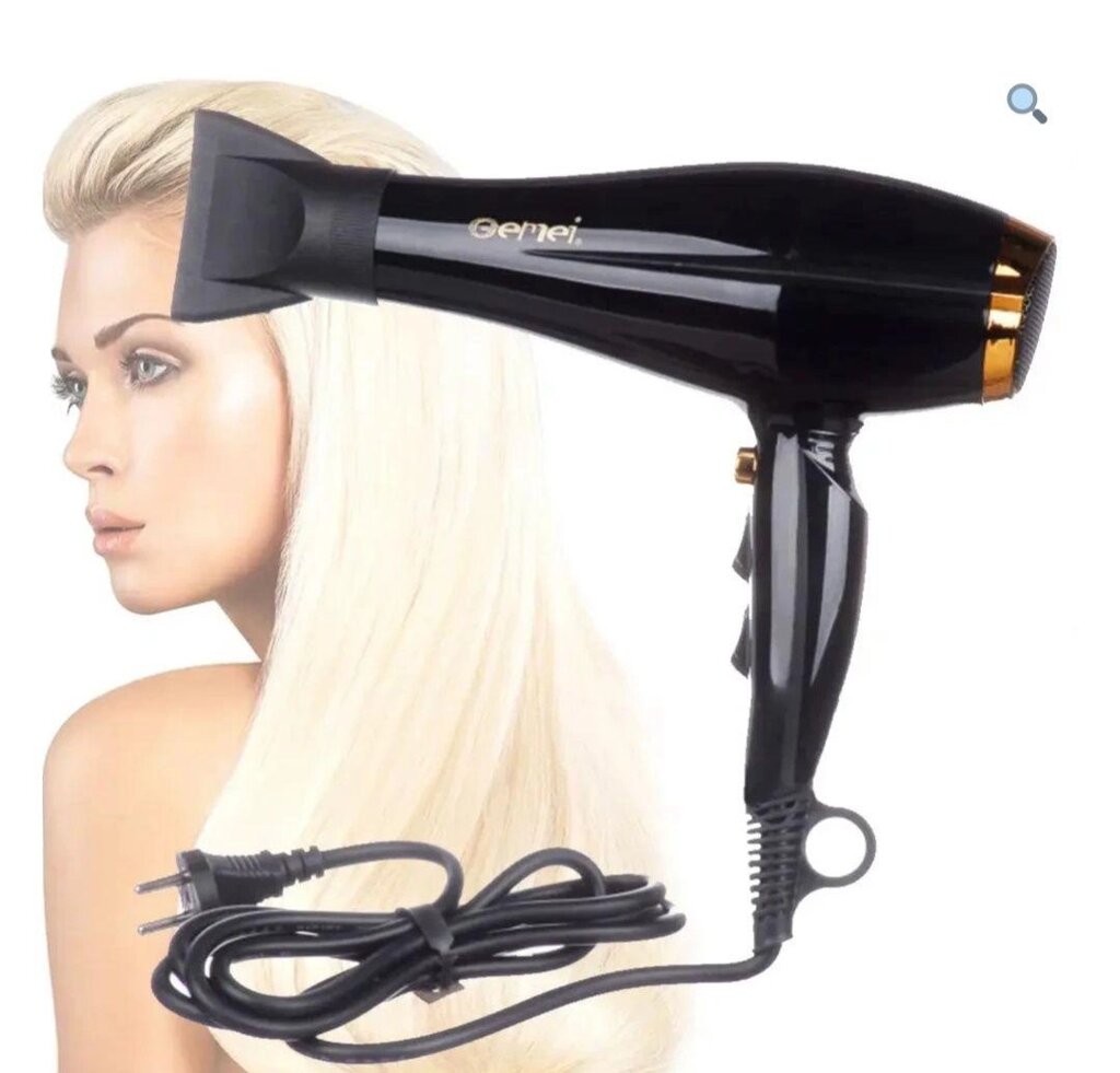 Професійний фен для волосся класичний Gemei GM 1765 Потужний фен д від компанії Artiv - Інтернет-магазин - фото 1