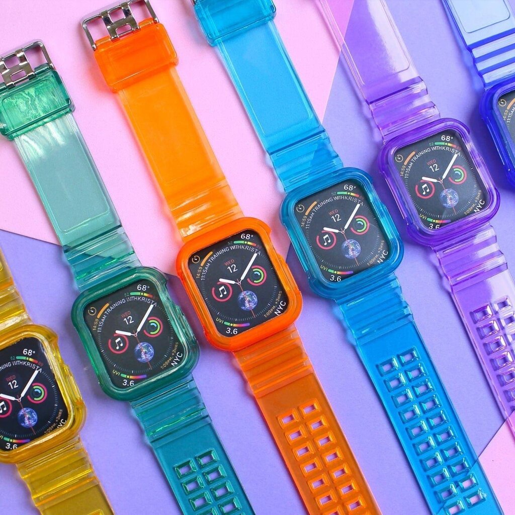 Ремінець бампер Neon Toxic для Apple Watch неон кольоровий прозорий від компанії Artiv - Інтернет-магазин - фото 1