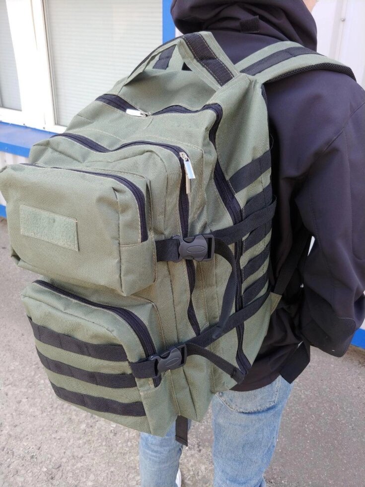 Рюкзак Tactical. 45-50L. Збройні сили – знижки. Сильний. Оливкова та чорна. від компанії Artiv - Інтернет-магазин - фото 1