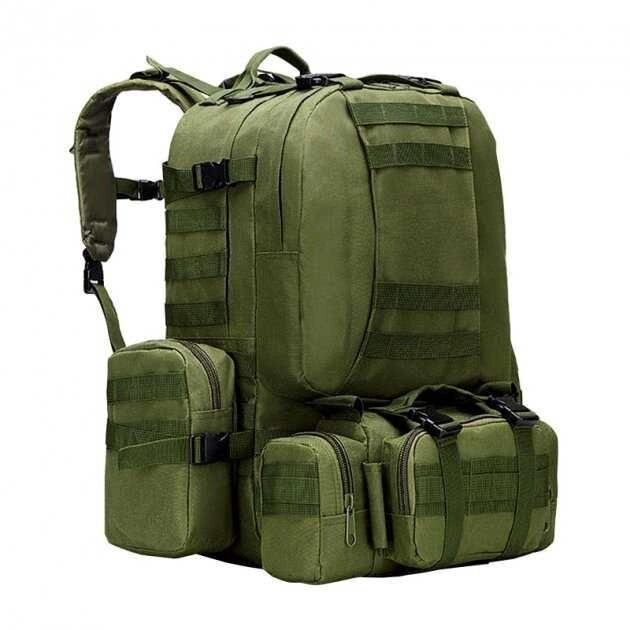 Рюкзак тактичний військовий із підсумками 60 л олива, хакі від компанії Artiv - Інтернет-магазин - фото 1