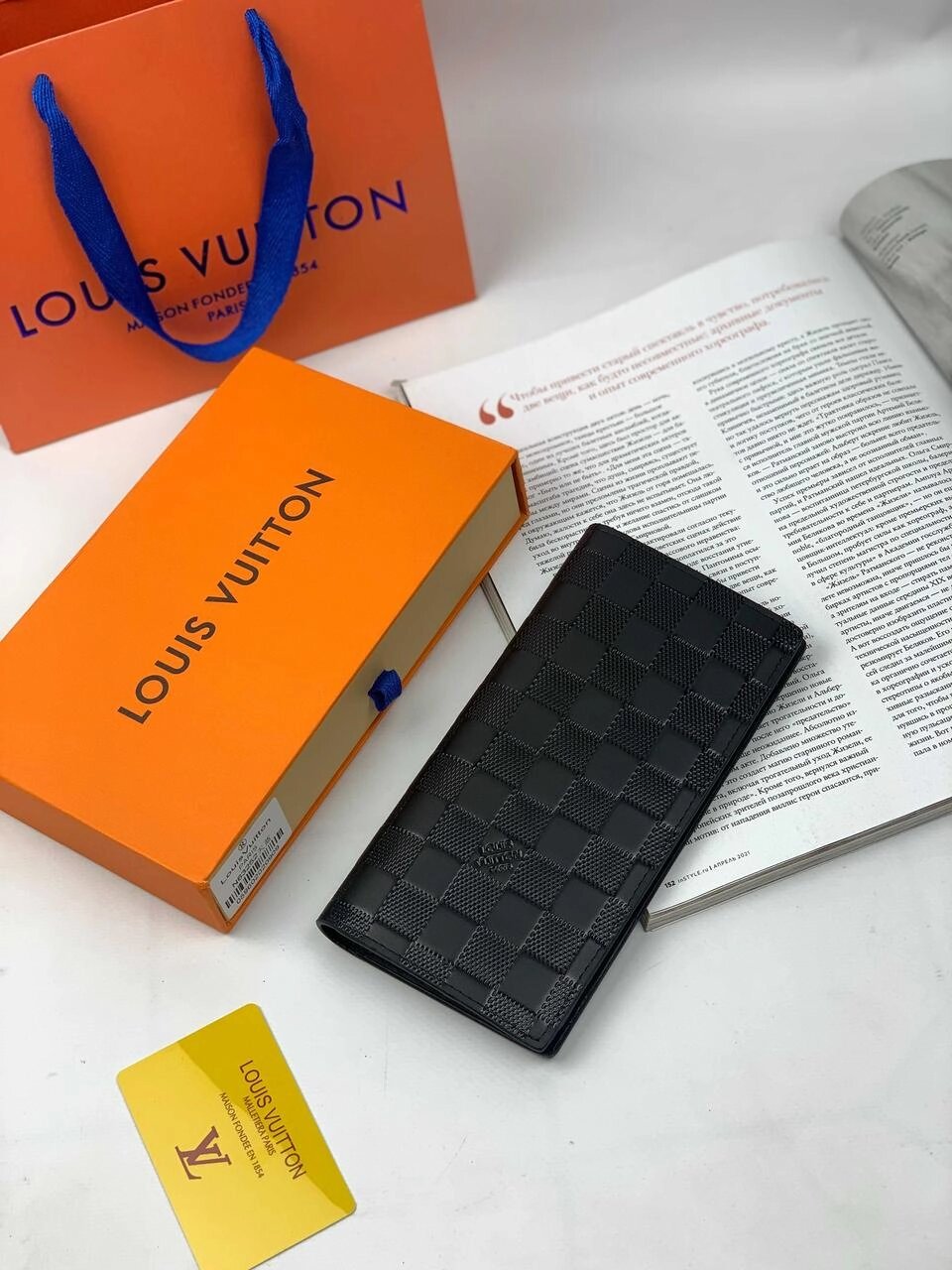 Шкіряний органайзер Louis Vuitton чорний гаманець Луї Віттон клатч k108 від компанії Artiv - Інтернет-магазин - фото 1