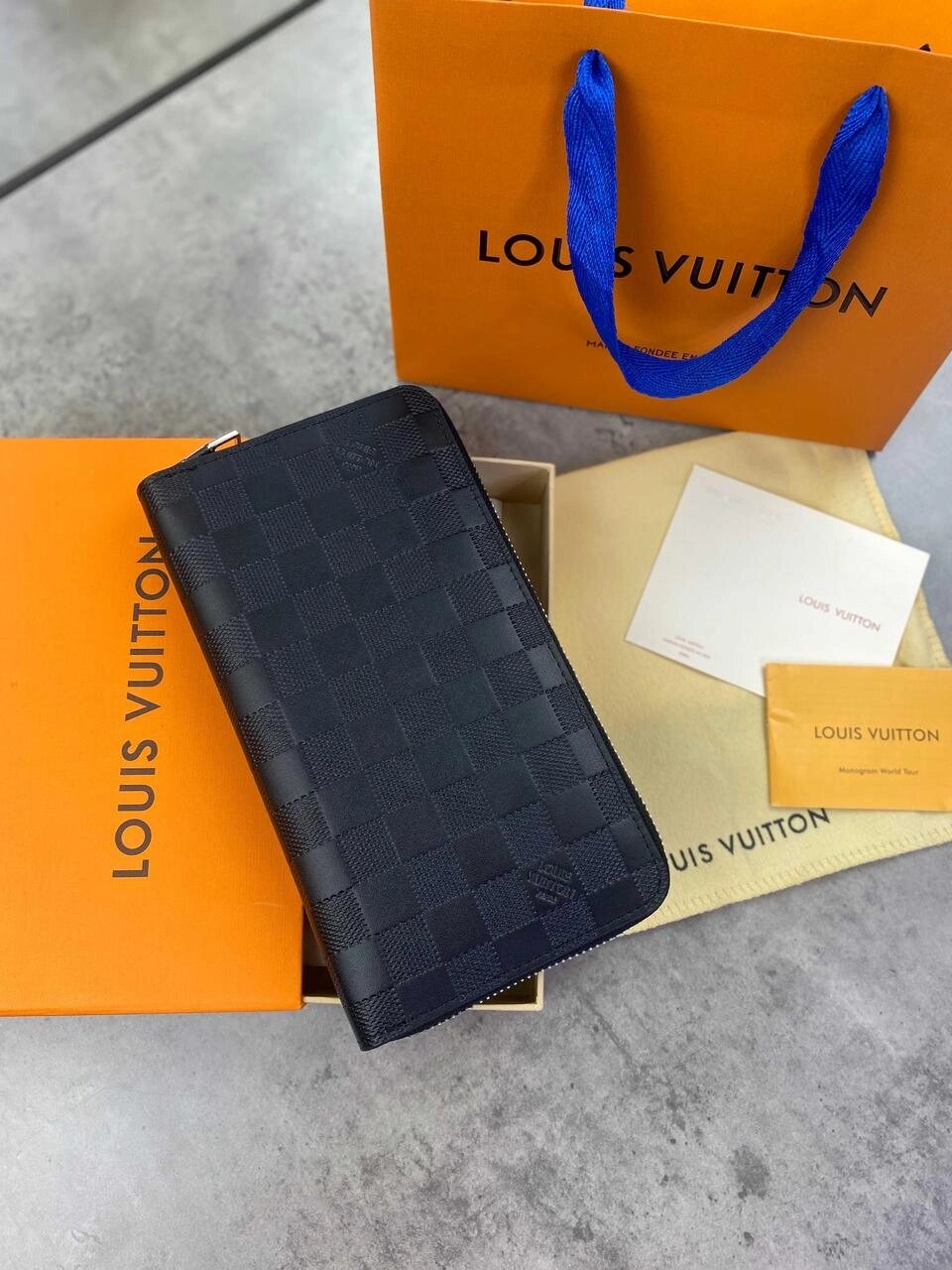 Шкіряний органайзер Louis Vuitton чорний гаманець Луї Віттон клатч k109 від компанії Artiv - Інтернет-магазин - фото 1