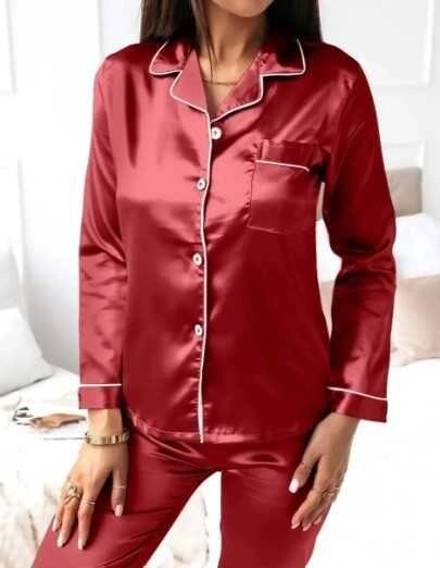 Шовкова елегантна піжама сорочка штани 42-48 (в кольорах) від компанії Artiv - Інтернет-магазин - фото 1