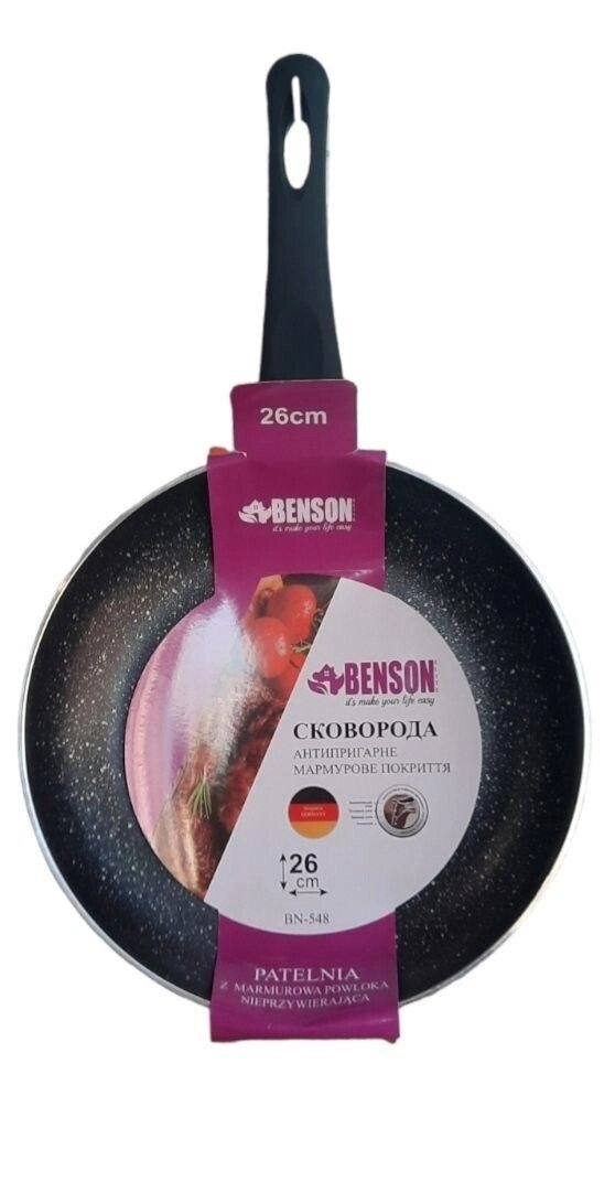 Сковорідки Benson 20-28 см з антипригарним мармуровим покритт від компанії Artiv - Інтернет-магазин - фото 1