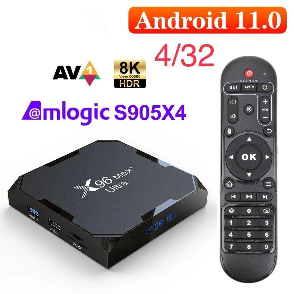 SmartTV X96Max Plus Ultra 4gb/32гб Amlogic s905x4 Android 11 смарт від компанії Artiv - Інтернет-магазин - фото 1