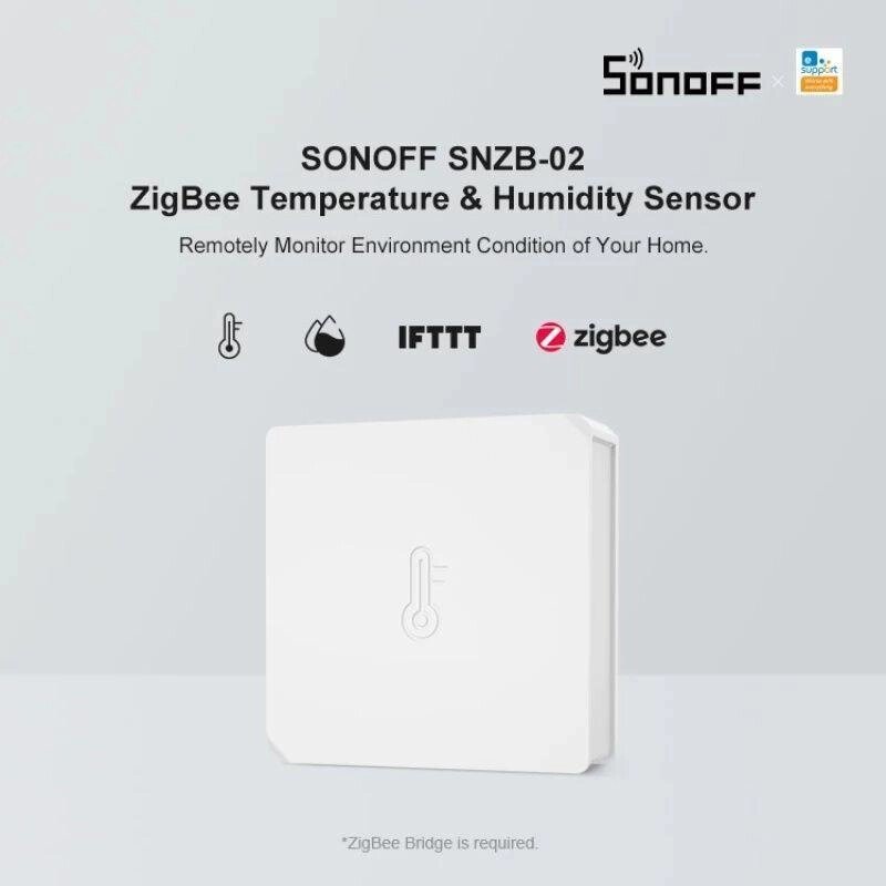 Sonoff SNZB-02 бездротовий датчик температури та вологості від компанії Artiv - Інтернет-магазин - фото 1