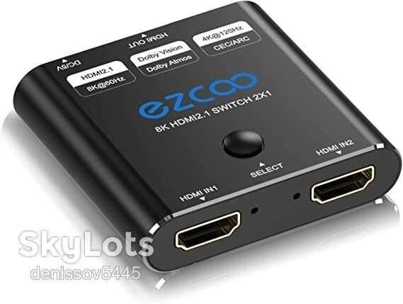 Спліттер EZCOO 8K HDMI2.1 Switch 2x1 від компанії Artiv - Інтернет-магазин - фото 1