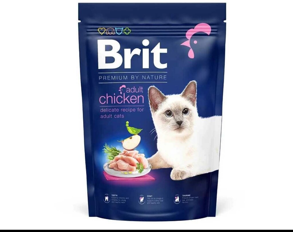 Сухий корм для котів Brit Premium by Nature Cat Adult Chicken 1,5 кг від компанії Artiv - Інтернет-магазин - фото 1