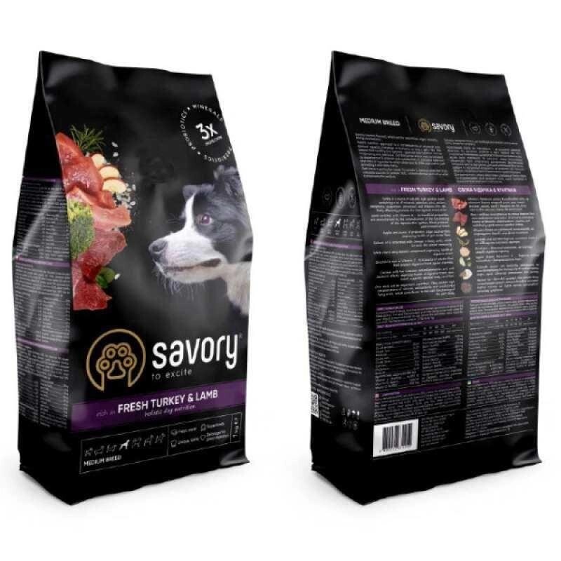 Сухий корм для собак Savory Adult Medium (ягня та індичка) 12кг від компанії Artiv - Інтернет-магазин - фото 1