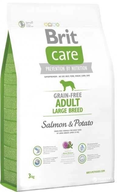Сухий корм для собак вагою від 25 кг. Brit Care Salmon &amp, Potato 3 кг від компанії Artiv - Інтернет-магазин - фото 1