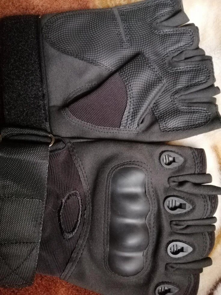 * Тактичні рукавички безпале, розмір (L). Колір: чорний від компанії Artiv - Інтернет-магазин - фото 1
