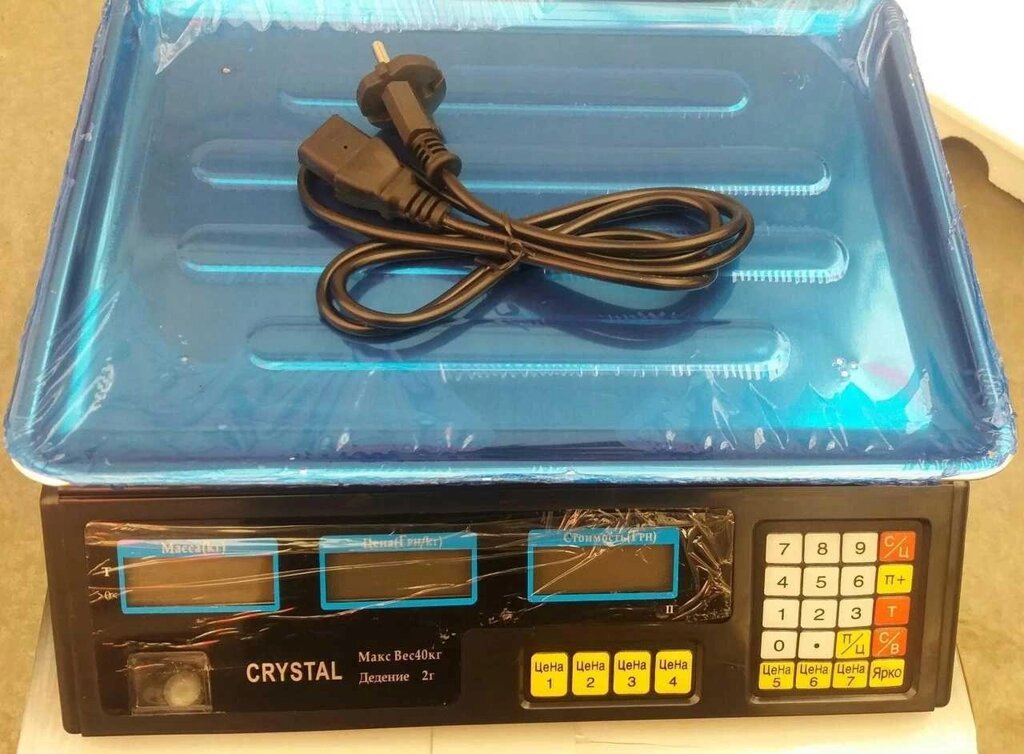 Торгова вага Crystal від 5 гр до 50 кг батарея 6V платформа 24х34 від компанії Artiv - Інтернет-магазин - фото 1