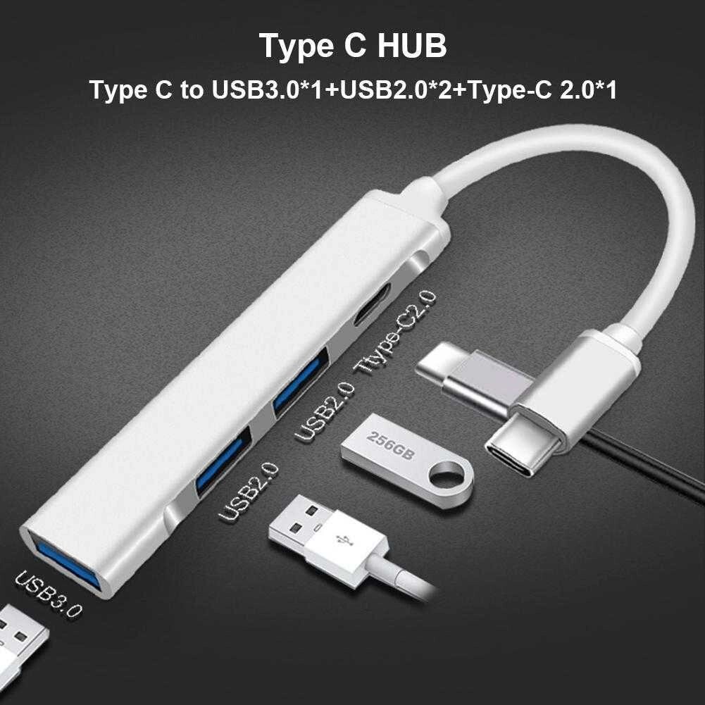 Type-C USB C Адаптер HUB 4 в 1 USB 3.0 2.0 Док-станція від компанії Artiv - Інтернет-магазин - фото 1