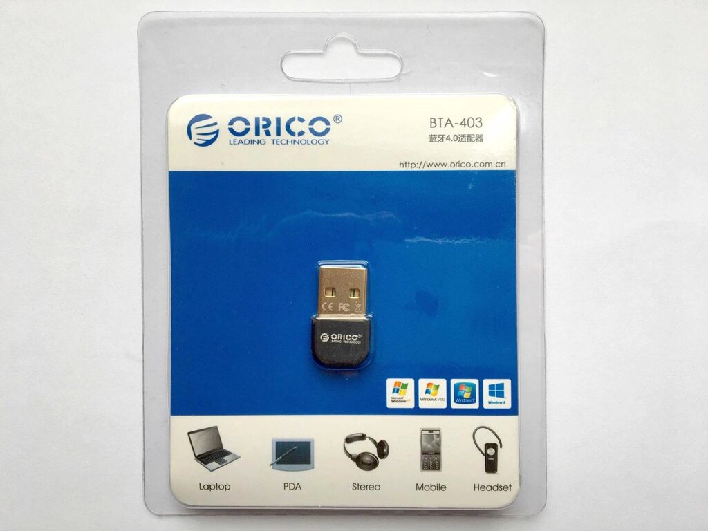 USB Bluetooth 4.0 модуль Orico BTA-403 адаптер, блютуз чип CSR-8510 від компанії Artiv - Інтернет-магазин - фото 1