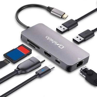 USB-концентратор Onshida 7 в 1 USB C — HDMI 4K від компанії Artiv - Інтернет-магазин - фото 1