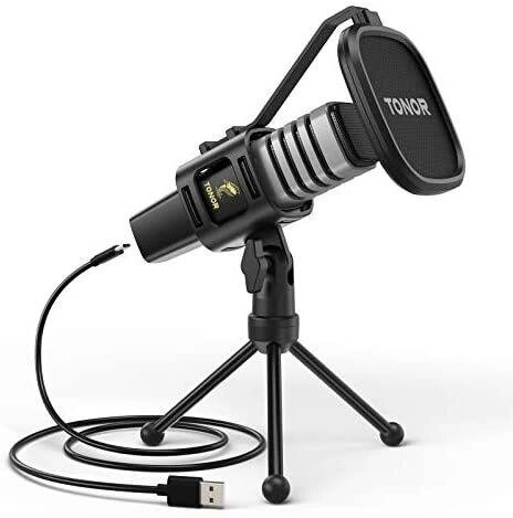 USB-мікрофон TONOR з підставкою для штатива, поп-фільтром від компанії Artiv - Інтернет-магазин - фото 1