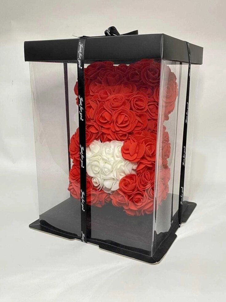 Ведмедики з троянд 25 см Подарунок на день народження, свято Red від компанії Artiv - Інтернет-магазин - фото 1