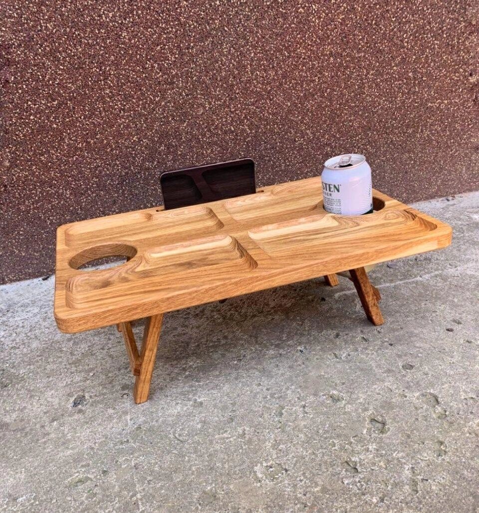 ВЕЛИКИЙ пивний столик. Столик для пива та снеків з дуба, бука від компанії Artiv - Інтернет-магазин - фото 1