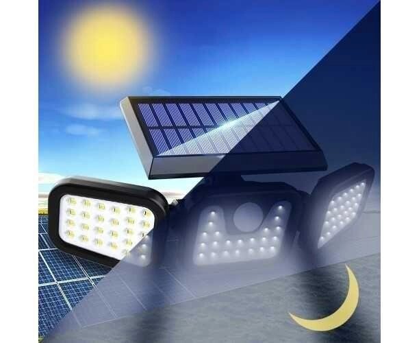 Вуличний ліхтар на сонячній батареї JY1725B 3 регульовані лампи від компанії Artiv - Інтернет-магазин - фото 1
