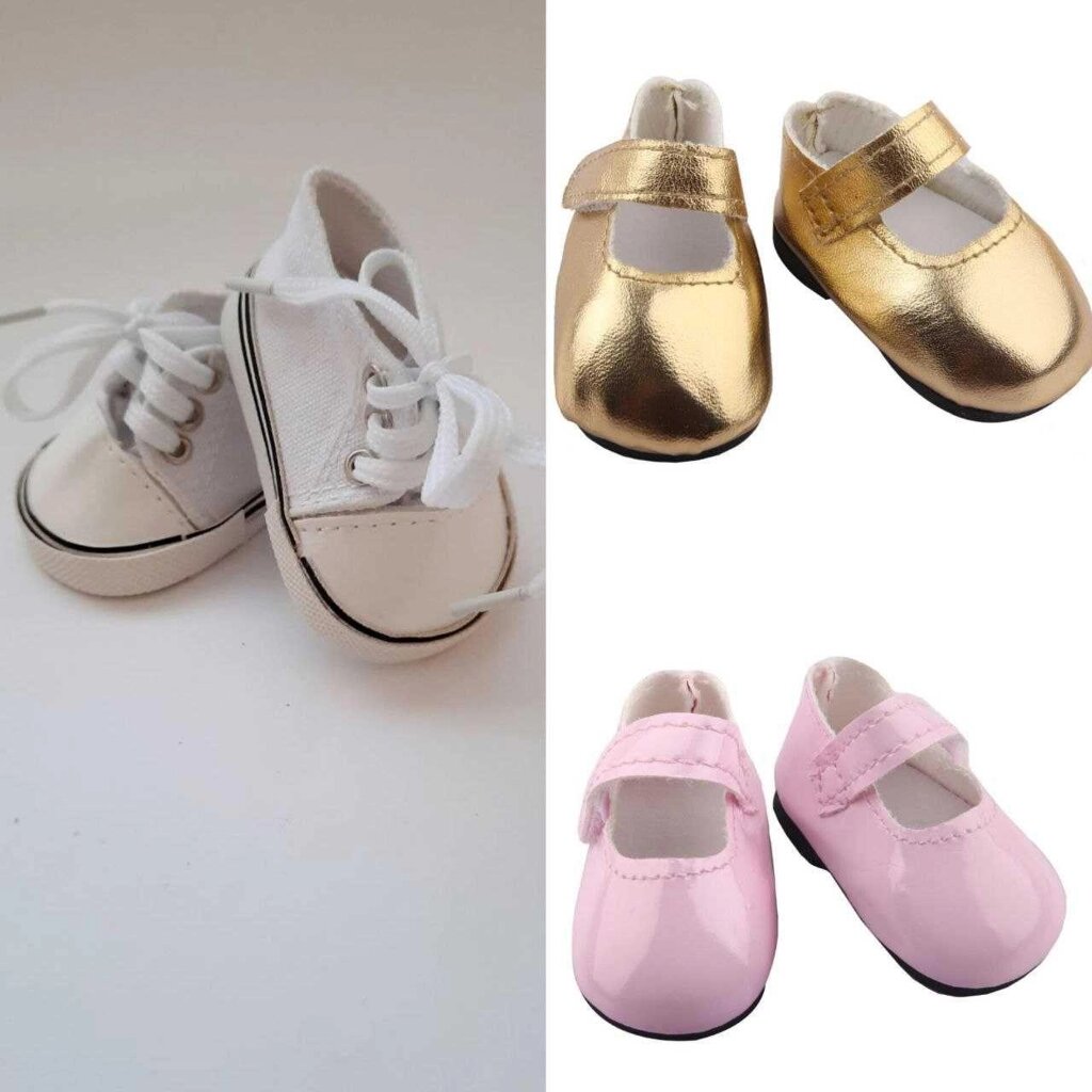 Взуття для ляльок Туфлі/кеди Бебі Борн рожеві золотисті білі від компанії Artiv - Інтернет-магазин - фото 1