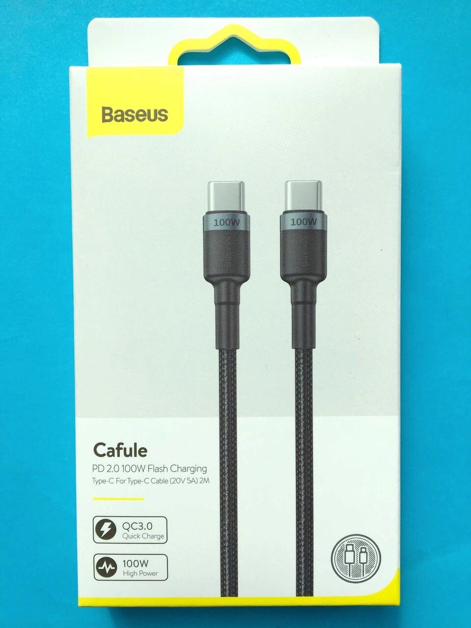 Якісні брендові кабелі Baseus USB type-C — USB-C 2 м 100 W від компанії Artiv - Інтернет-магазин - фото 1