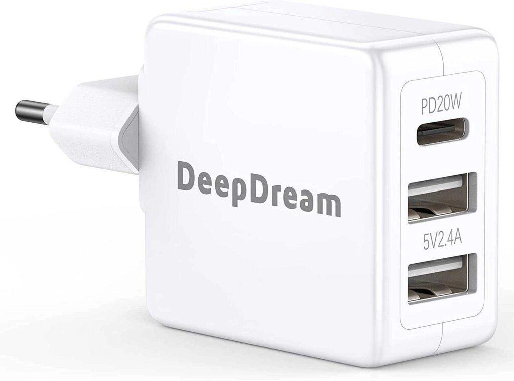 Зарядний пристрій DeepDream 32w 3порти (1usb-c20w,2-USB 12 W) Адаптер від компанії Artiv - Інтернет-магазин - фото 1