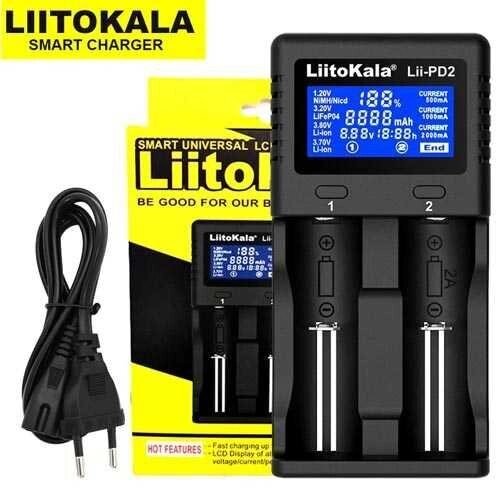 Зарядний пристрій LiitoKala Lii-PD2 для 2x акумуляторів 18650 та ін. від компанії Artiv - Інтернет-магазин - фото 1