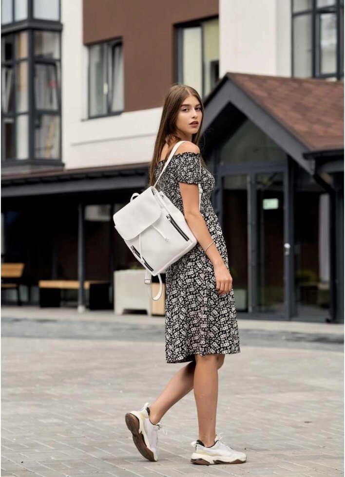Жіночий рюкзак Sambag Loft MZS білий від компанії Artiv - Інтернет-магазин - фото 1