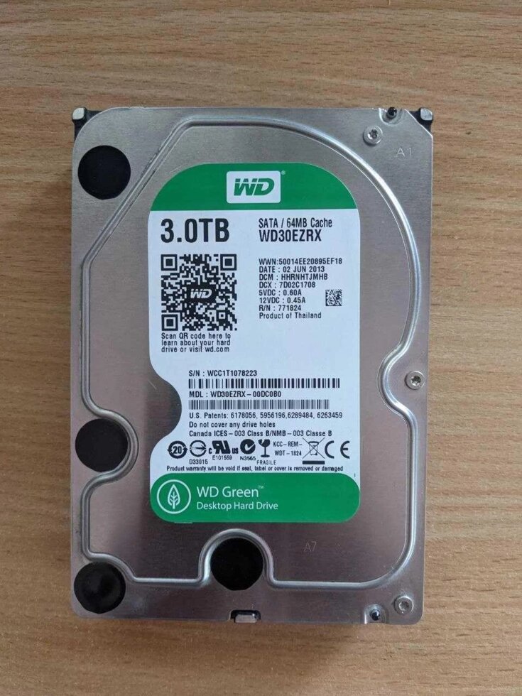 Жорсткий диск HDD WD Green 3TB 3.5, накопичувач внутрішній від компанії Artiv - Інтернет-магазин - фото 1